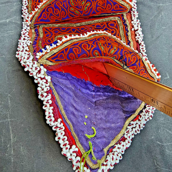 Kuchi Embroidered Pouch Wallet Central Asian Handmade Beaded Wide - Picture 6 of 6